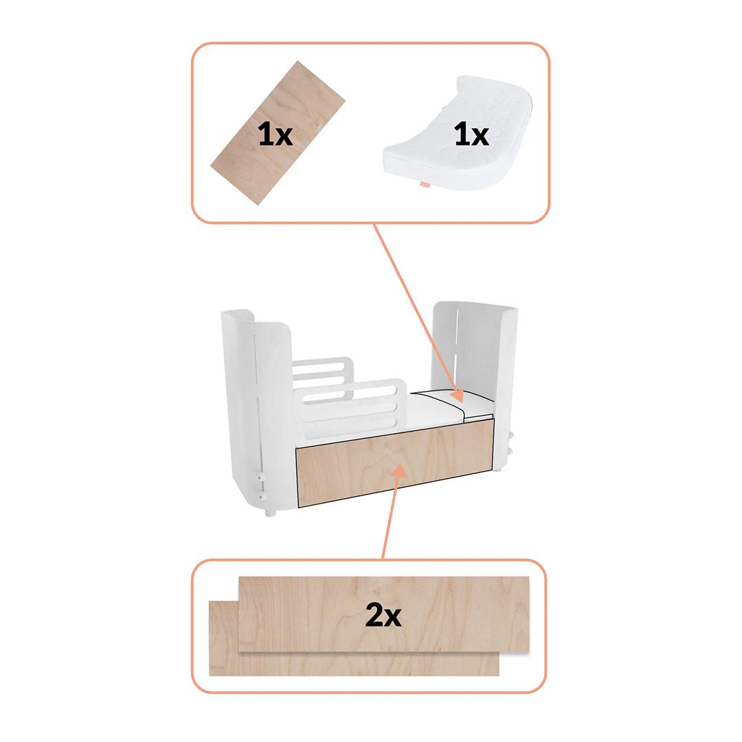 Junior - Erweiterungsset und Matratzenerweiterung für das 4 - in - 1 Babybett - little something