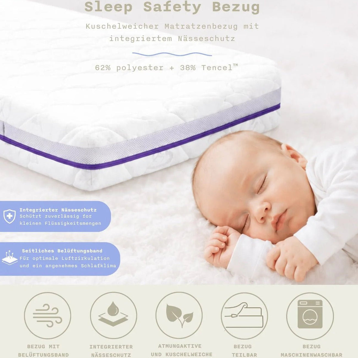 Matratze Polarstern für das 4-in-1 Babybett Nani x Träumeland - little something