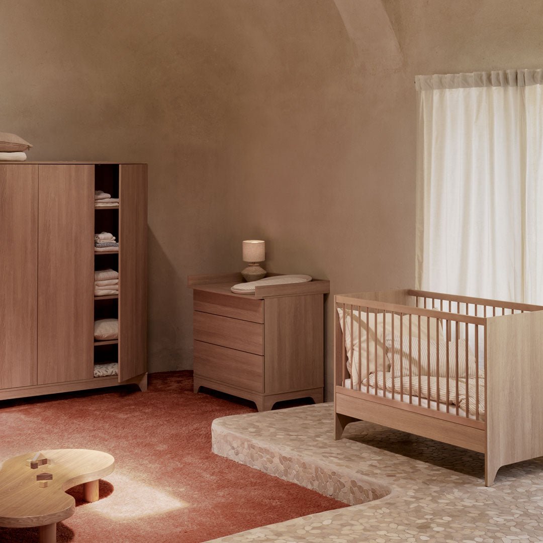 Babybett Tsugi - Honey Ash 120x70cm (inkl. Rausfallschutz) - little something