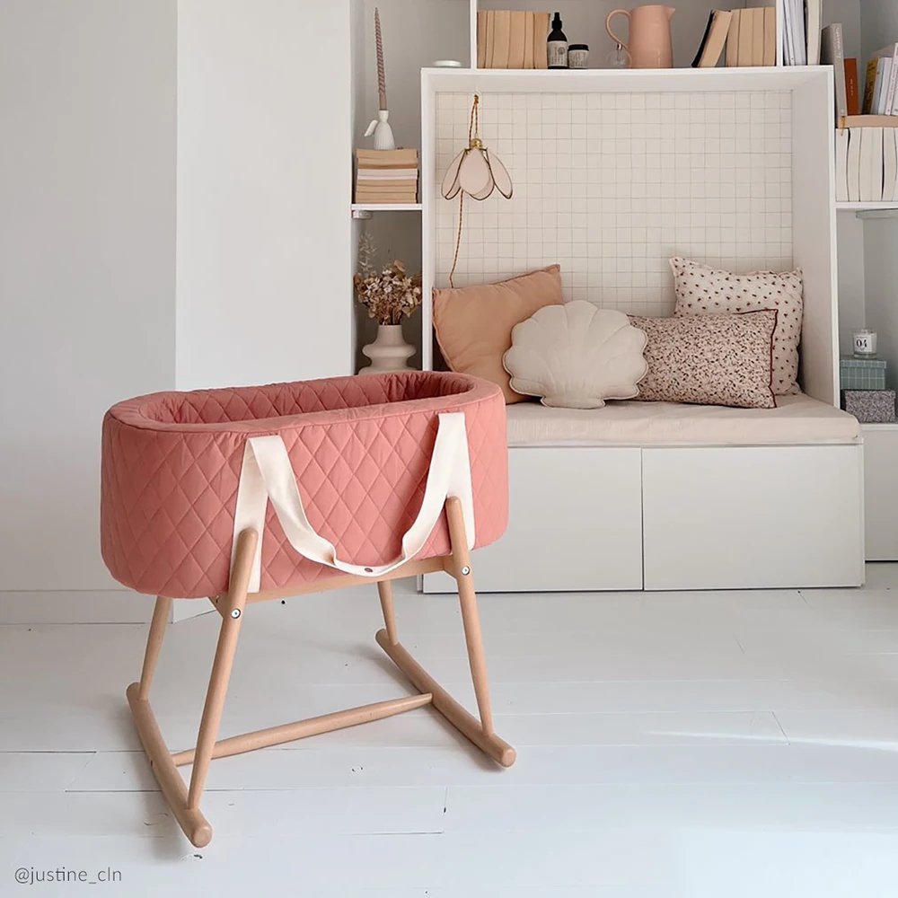 Babykörbchen "KUKO bois de rose" Rosenholz gesteppt - little something