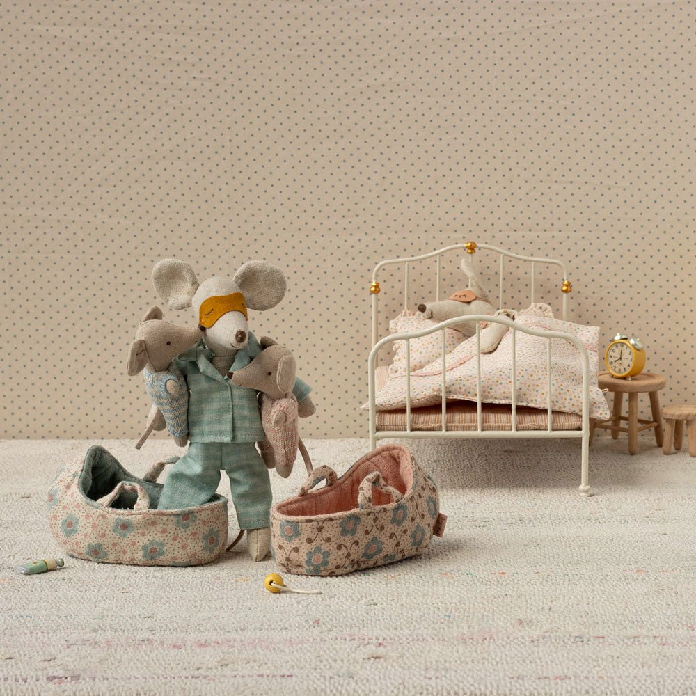 Babymaus in Tragetasche - Blau - little something