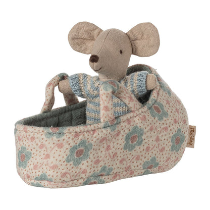 Babymaus in Tragetasche - Blau - little something