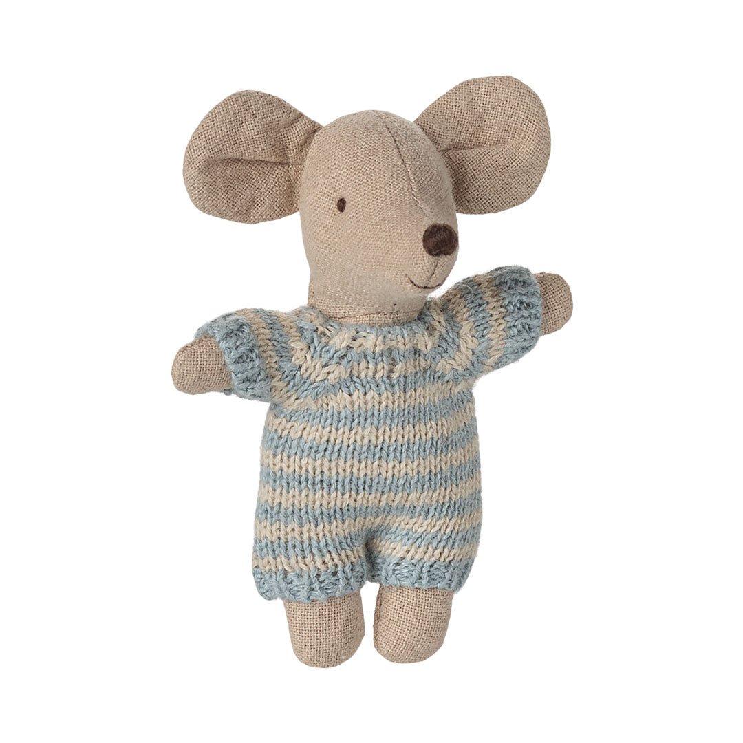 Babymaus in Tragetasche - Blau - little something
