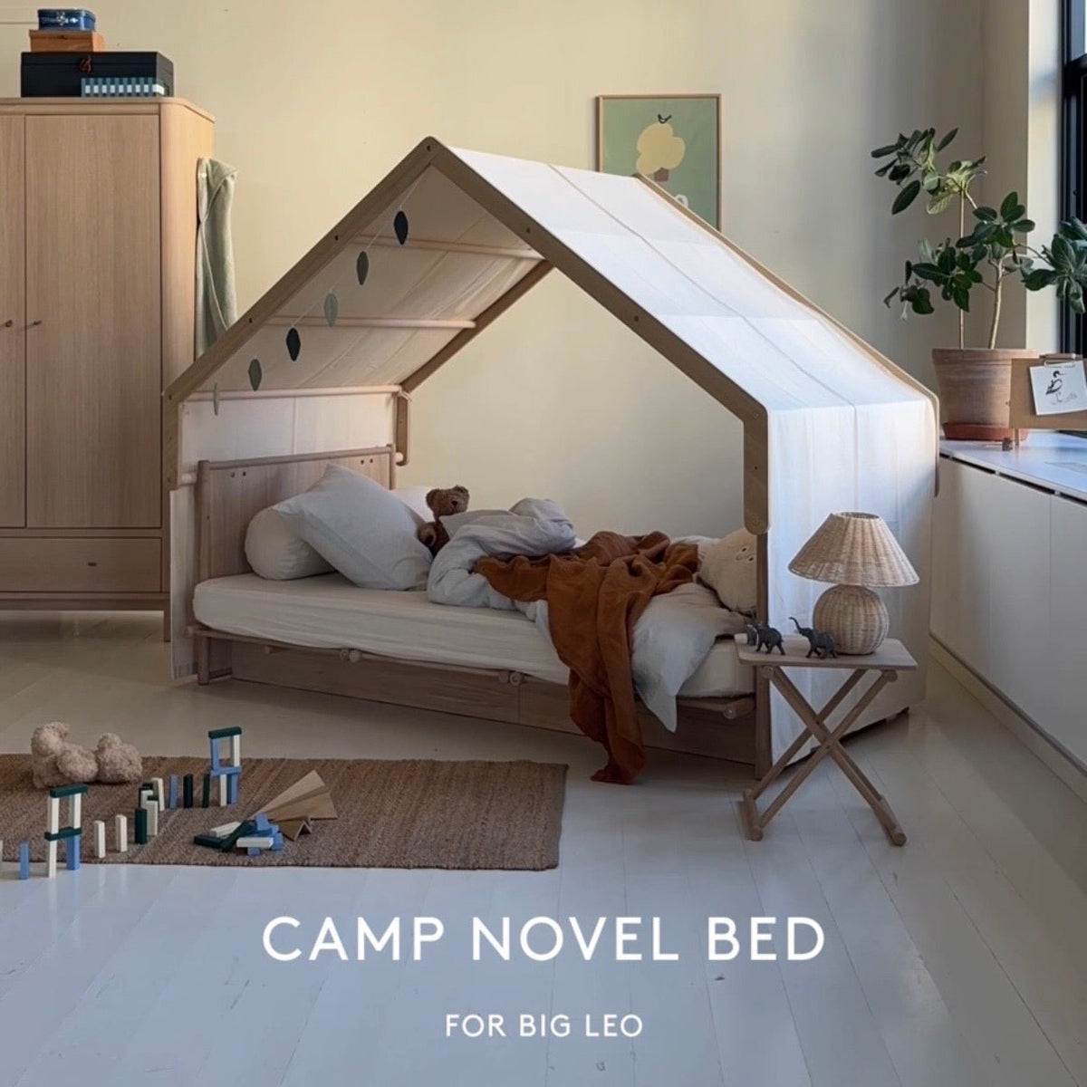 Camp Novel 2in1 Babybett 60x120cm &amp; Bett 120x200 cm, Eiche - little something