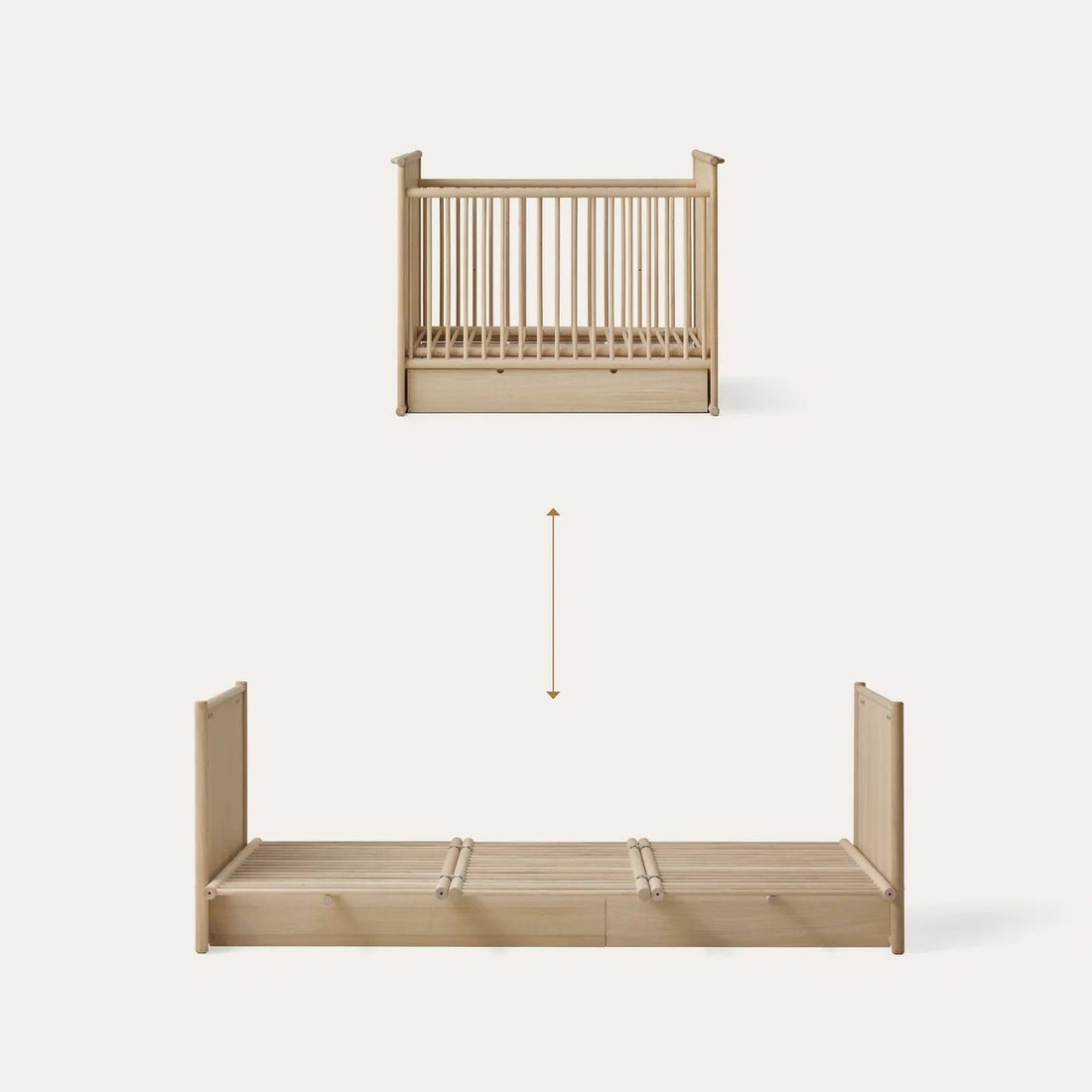 Camp Novel 2in1 Babybett 60x120cm &amp; Bett 120x200 cm, Eiche - little something