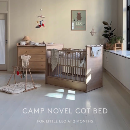 Camp Novel 2in1 Babybett 60x120cm &amp; Bett 120x200 cm, Eiche - little something