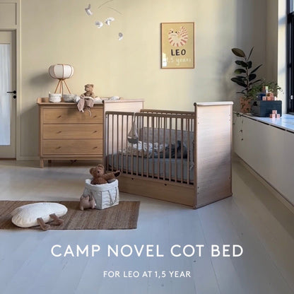 Camp Novel 2in1 Babybett 60x120cm &amp; Bett 120x200 cm, Eiche - little something
