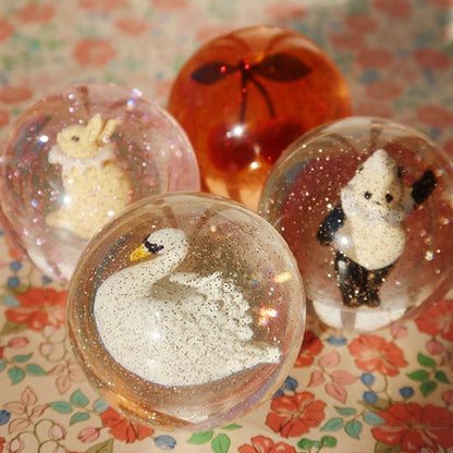 Flummi 2er Set "Bouncing Ball Set Cherry/Swan" - Kirsche/Schwan - little something