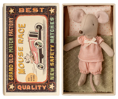 Große Schwester Maus rosa in Streichholzschachtel *magnetische Hände - little something