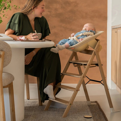 KLAPP Faltbarer Hochstuhl - Eiche natur - Newborn Bundle (inkl Neugeborenenaufsatz &amp; Füße) - mocca - little something