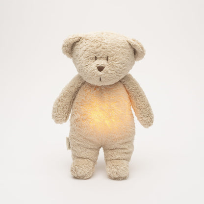 Moonie Bär Organic Nachtlicht, Einschlafhilfe &amp; Kuscheltier - Sand natur - little something