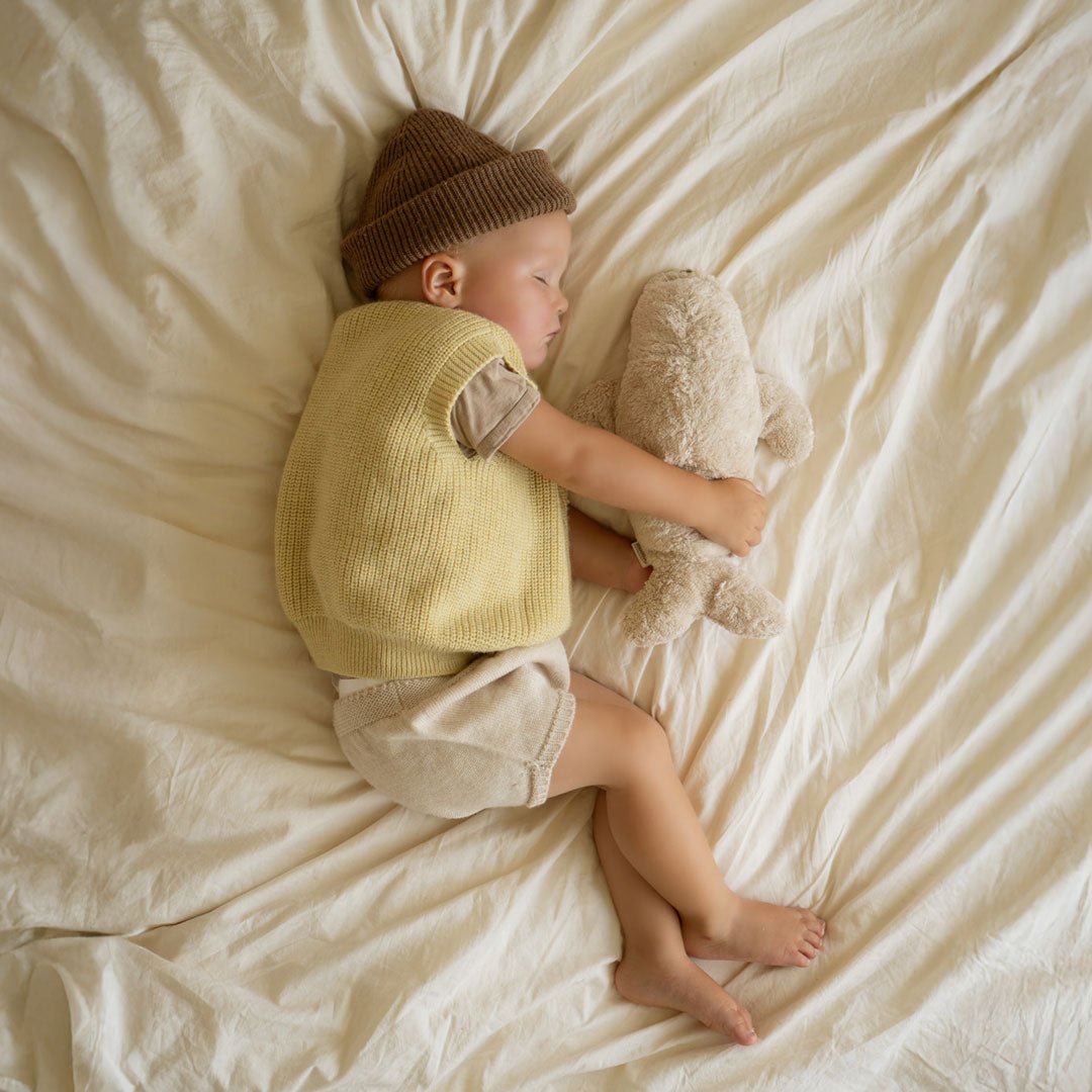 Moonie Robbe 2.0 Organic Nachtlicht, Einschlafhilfe &amp; Kuscheltier - Sand - little something