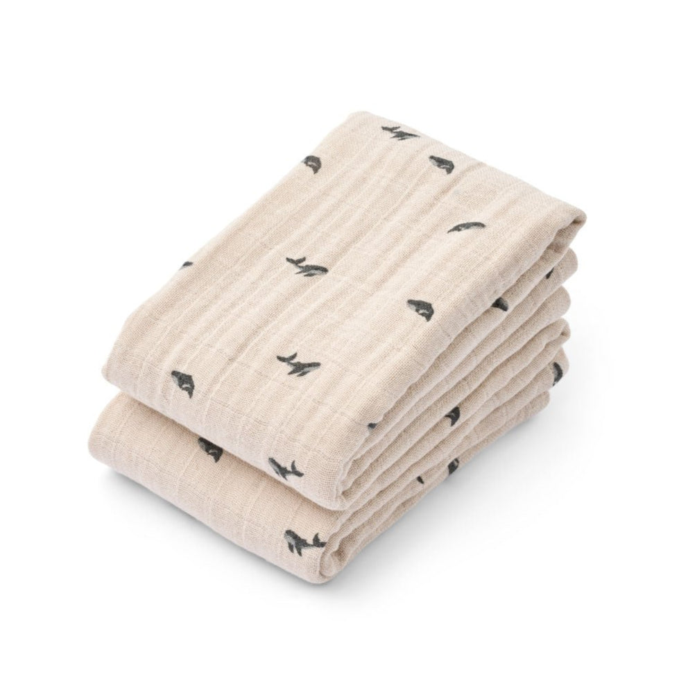 Mulltuch "Lewis Mini Whale" Wal 2er Set - little something