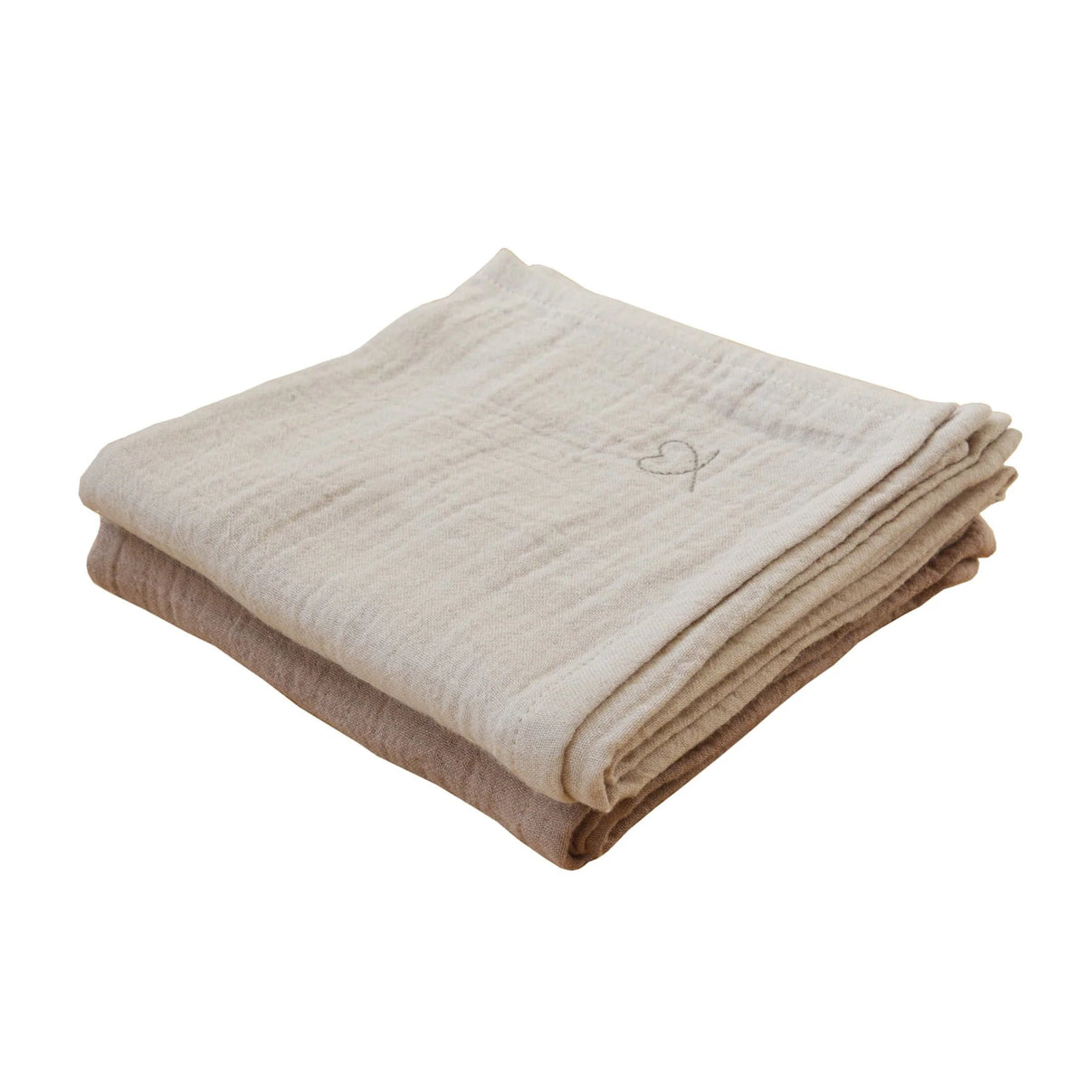 Musselin Tuch 2er Set - Light sand / Clay - little something