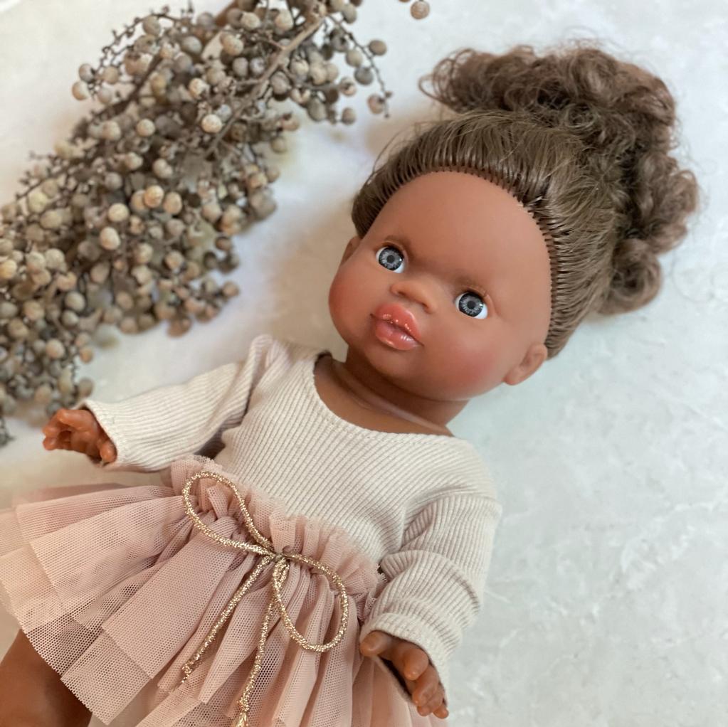 Puppe "Charlie" 34cm mit braunen Haaren und blauen Augen - little something