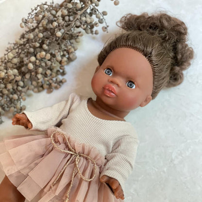 Puppe "Charlie" 34cm mit braunen Haaren und blauen Augen - little something