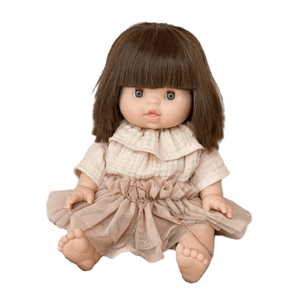 Puppe "Chloe" 34cm mit braunen Haaren und blauen Augen - little something