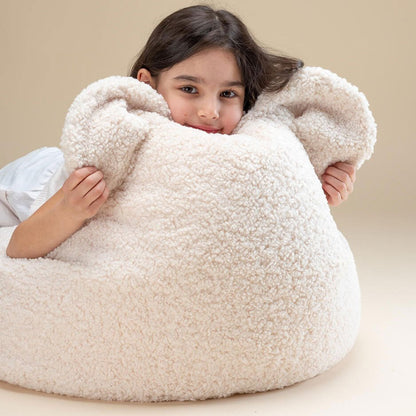 Sitzkissen Teddy mit Bärenohren "Bear Beanbag Cream White" - little something